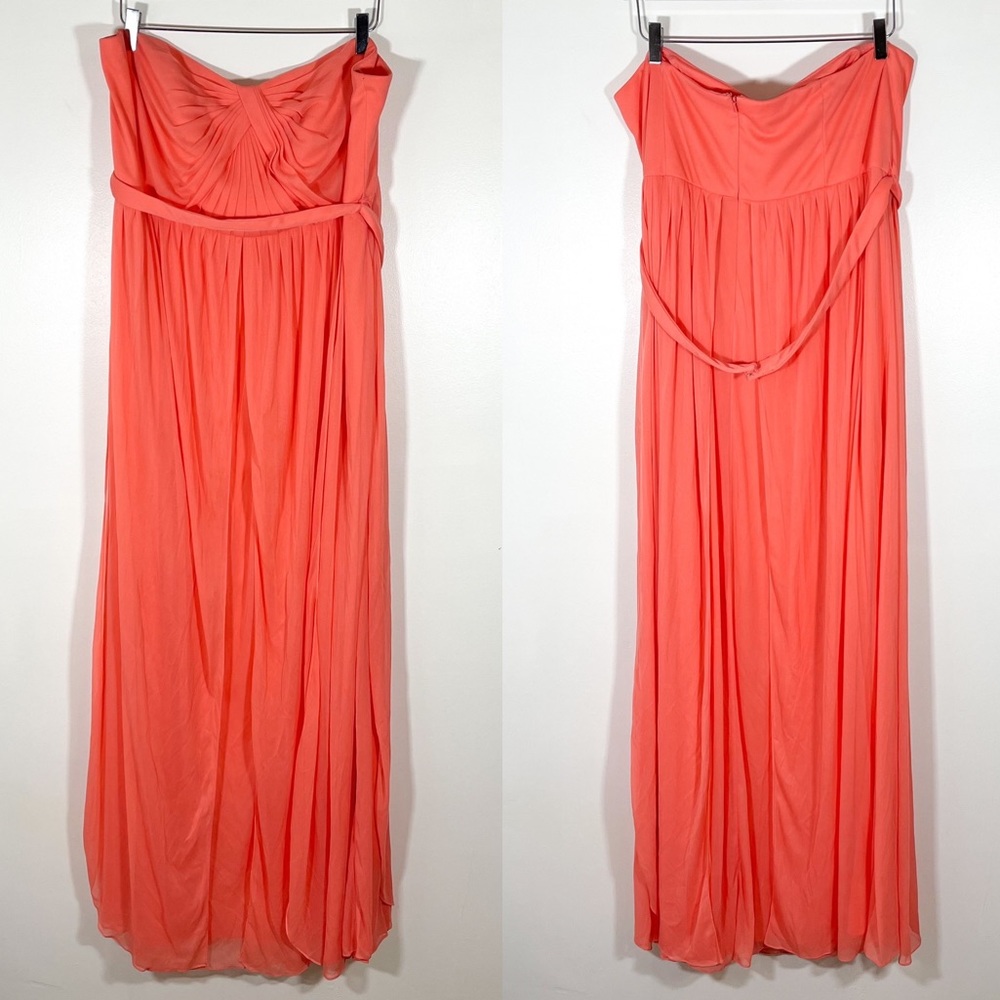 David’s Bridal Coralreef Strapless Bridesmaid Dress Summer Beach Wedding Prom